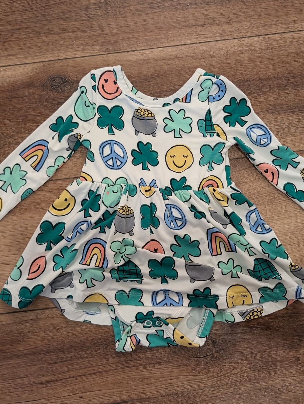 Little Sleepies Lucky Charm Bamboo Long Sleeve Twirl Dress NWOT